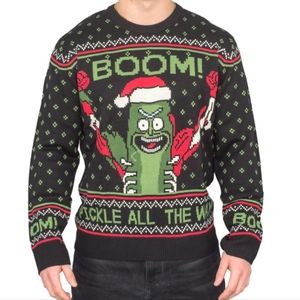 NWT Rick & Morty Pickle All the Way Christmas Sweater